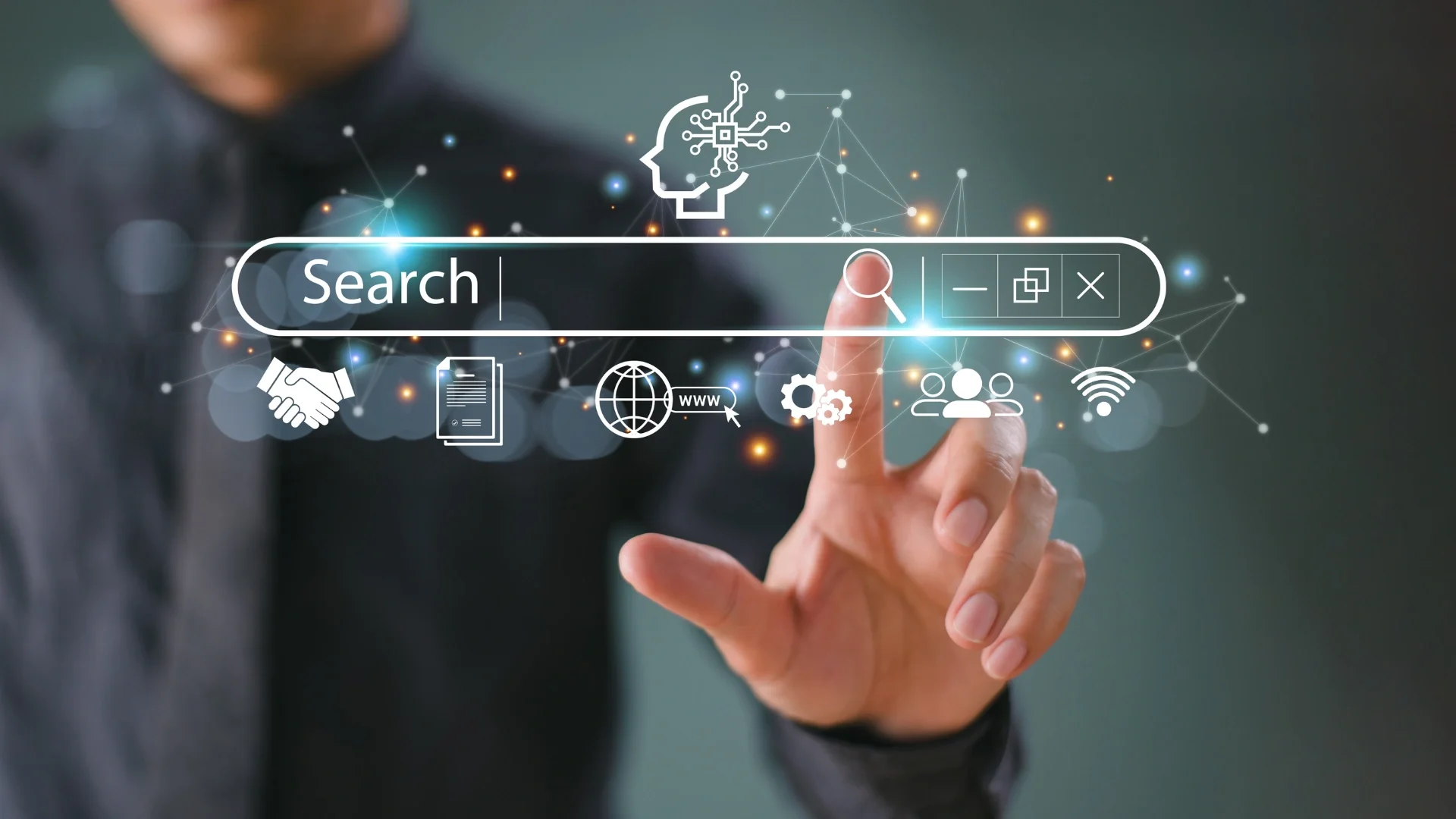 Digital search bar and search visibility concept